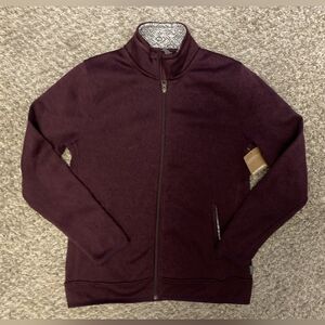 Eddie Bauer Women’s Full Zip Sweater Fleece Burgundy/purple Active Jacket Size S